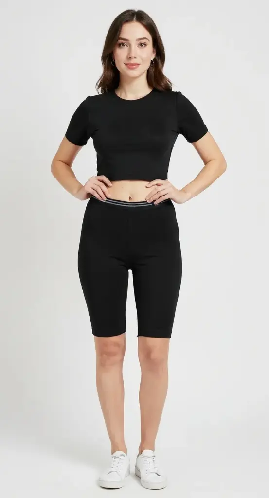 Women’s Black Cycling Shorts | Stretchable Gym, Yoga & Workout Biker Shorts | High Waist Activewear
