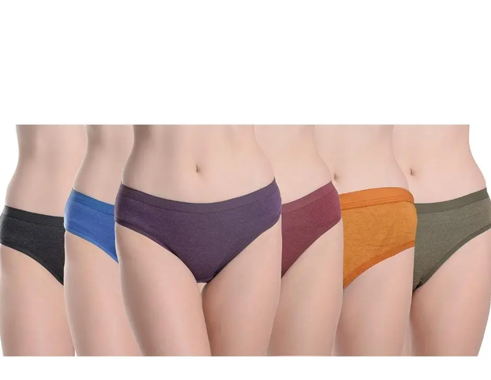 Women’s Cotton Mid Waist Panty | Soft & Stretchable Everyday Briefs | Comfortable Innerwear, Seamless Underwear, Lingerie for Women | Pack of 3 (Medium)
